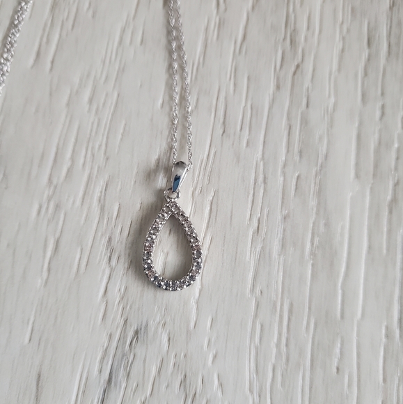 Diamond Accent Teardrop in 10K White Gold - Picture 4 of 6